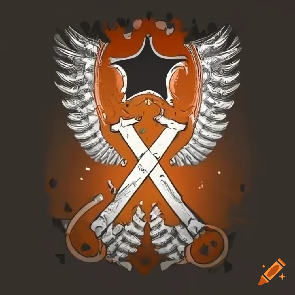 EOD Specialist Division badge inspired by Winged Hussar's flag in white and orange on transparent background