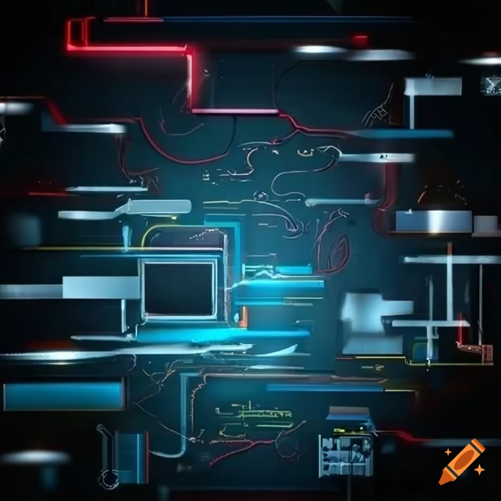 Computer science promotion school header on black background on Craiyon