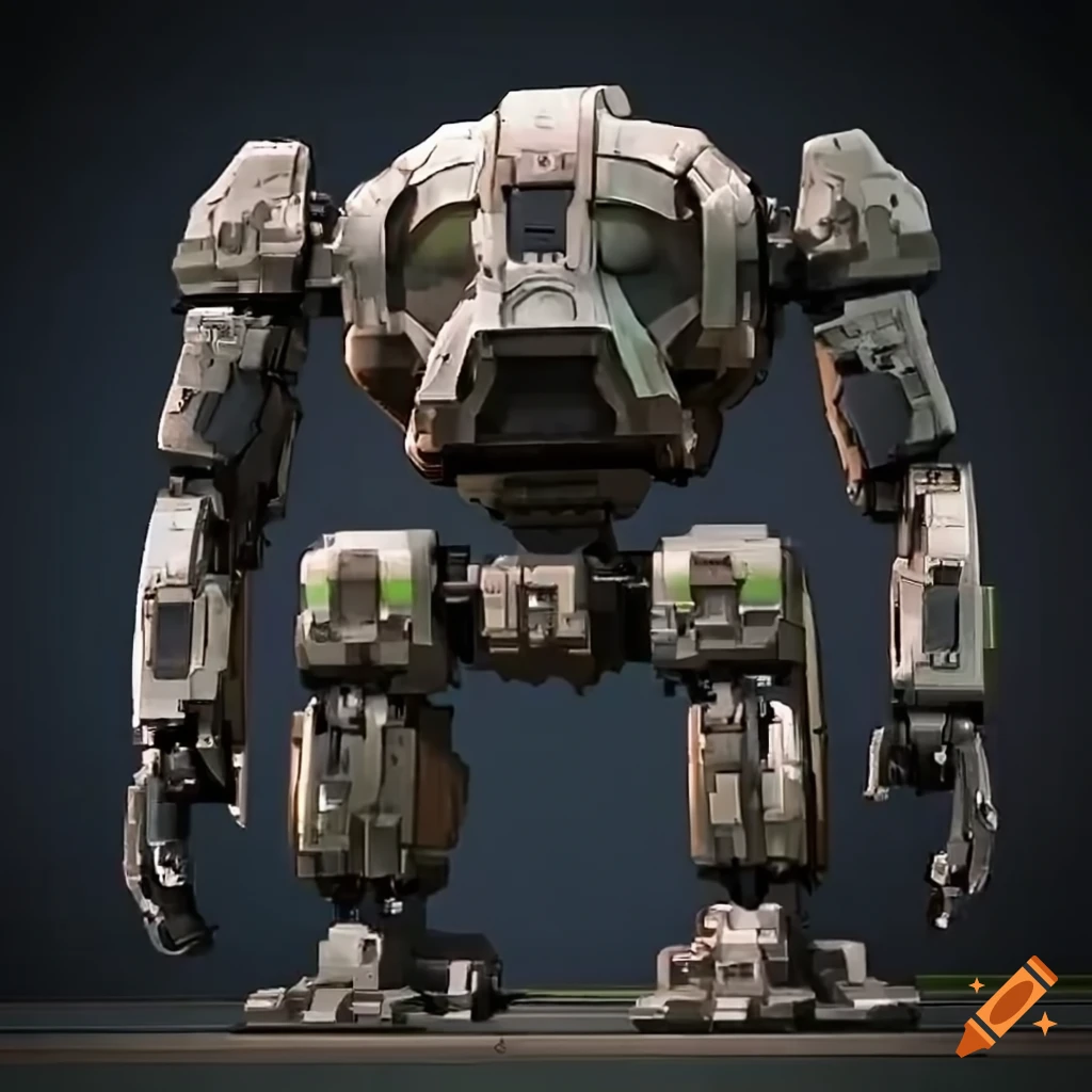 Engineering diagram for a sophisticated mech on Craiyon