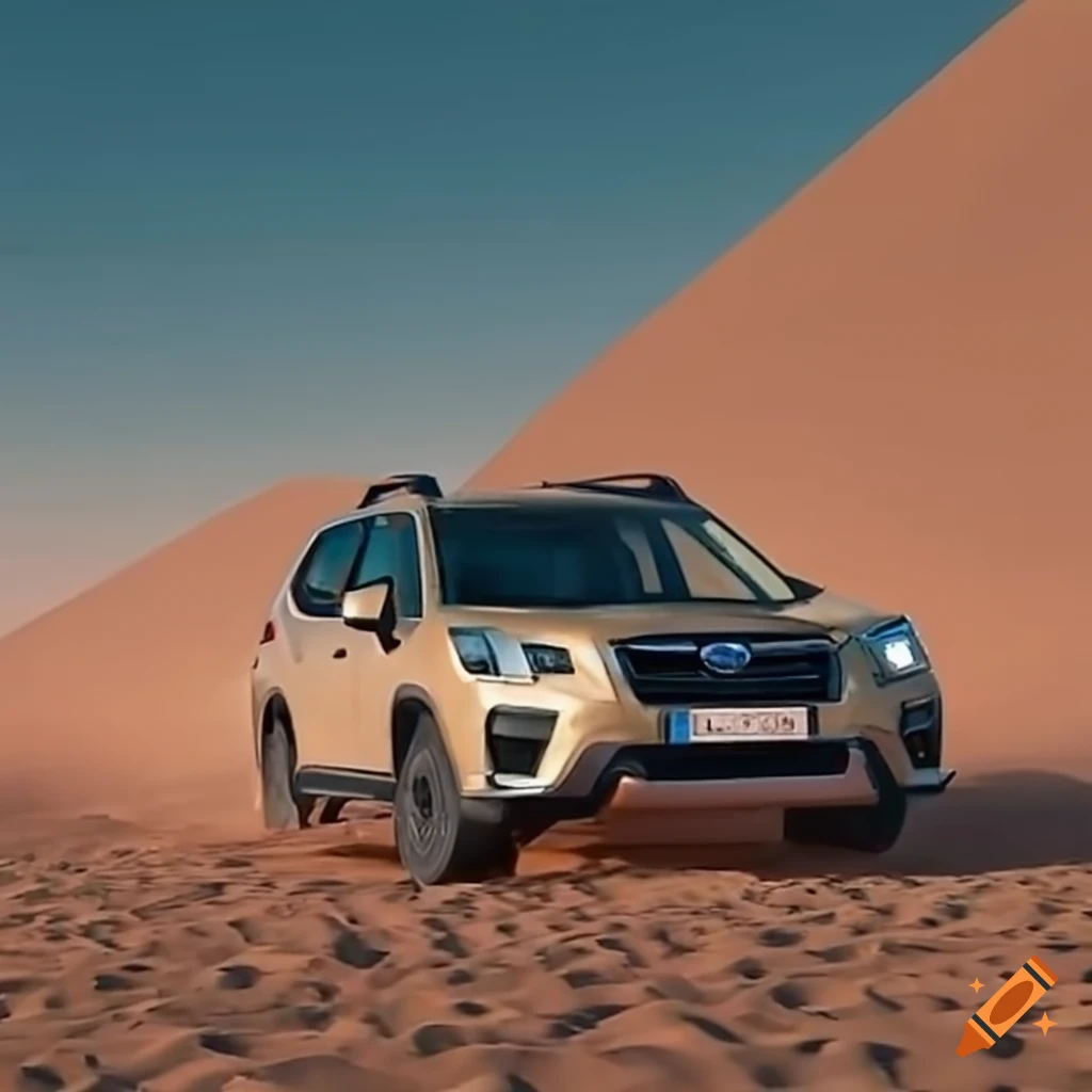 Subaru Forester driving through the desert