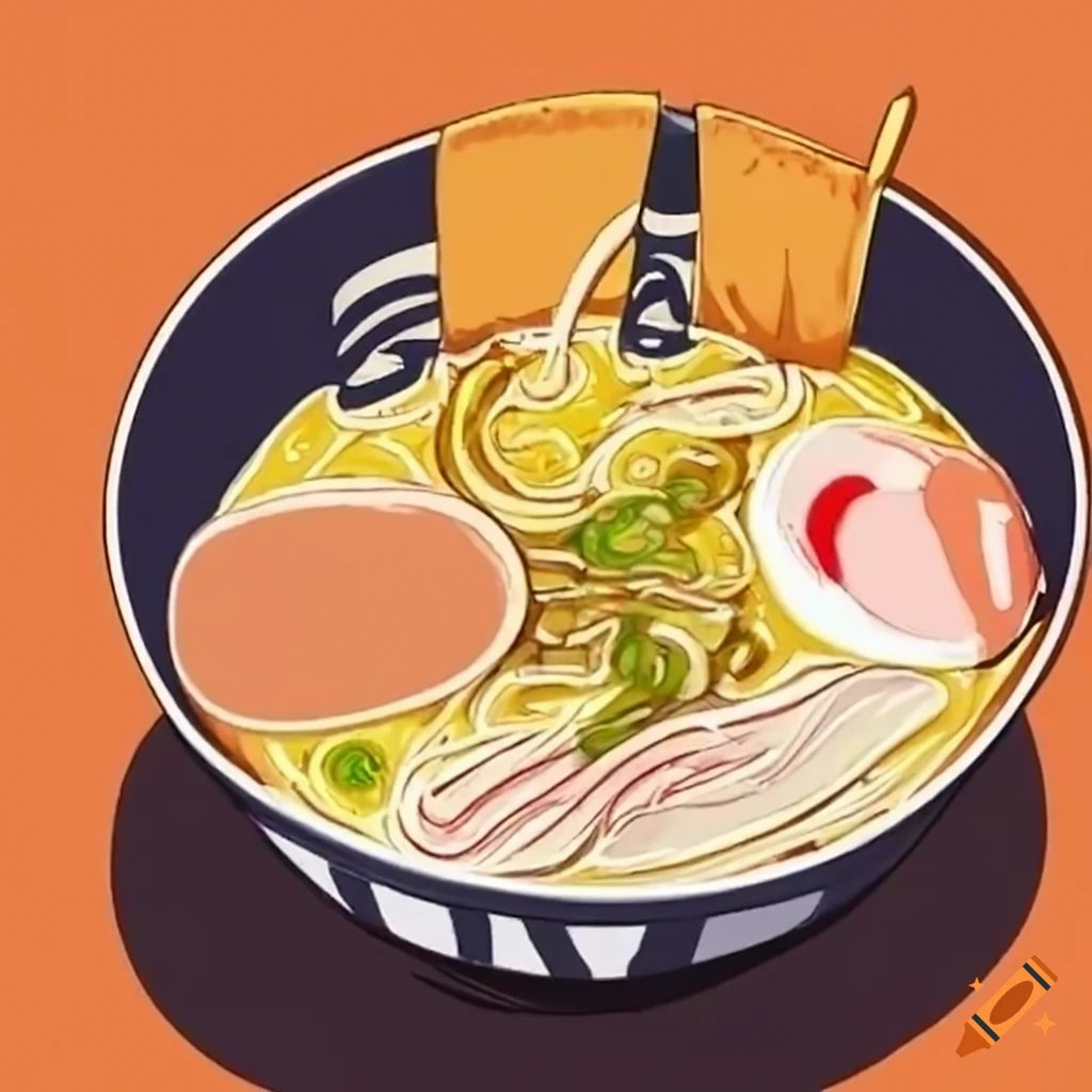 Naruto enjoying a bowl of ramen