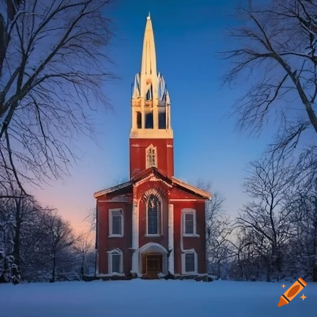 Wabash College Chapel on a snowy day