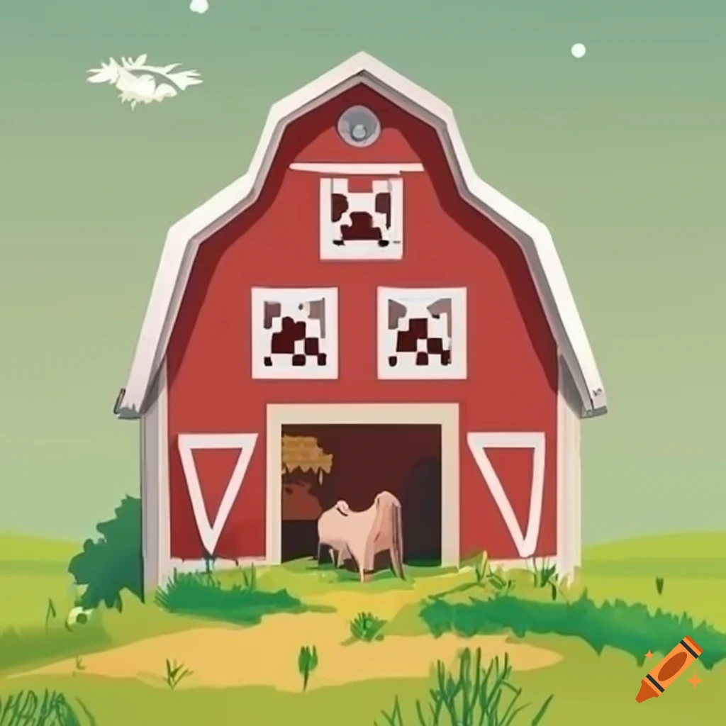 Farm with happy animals