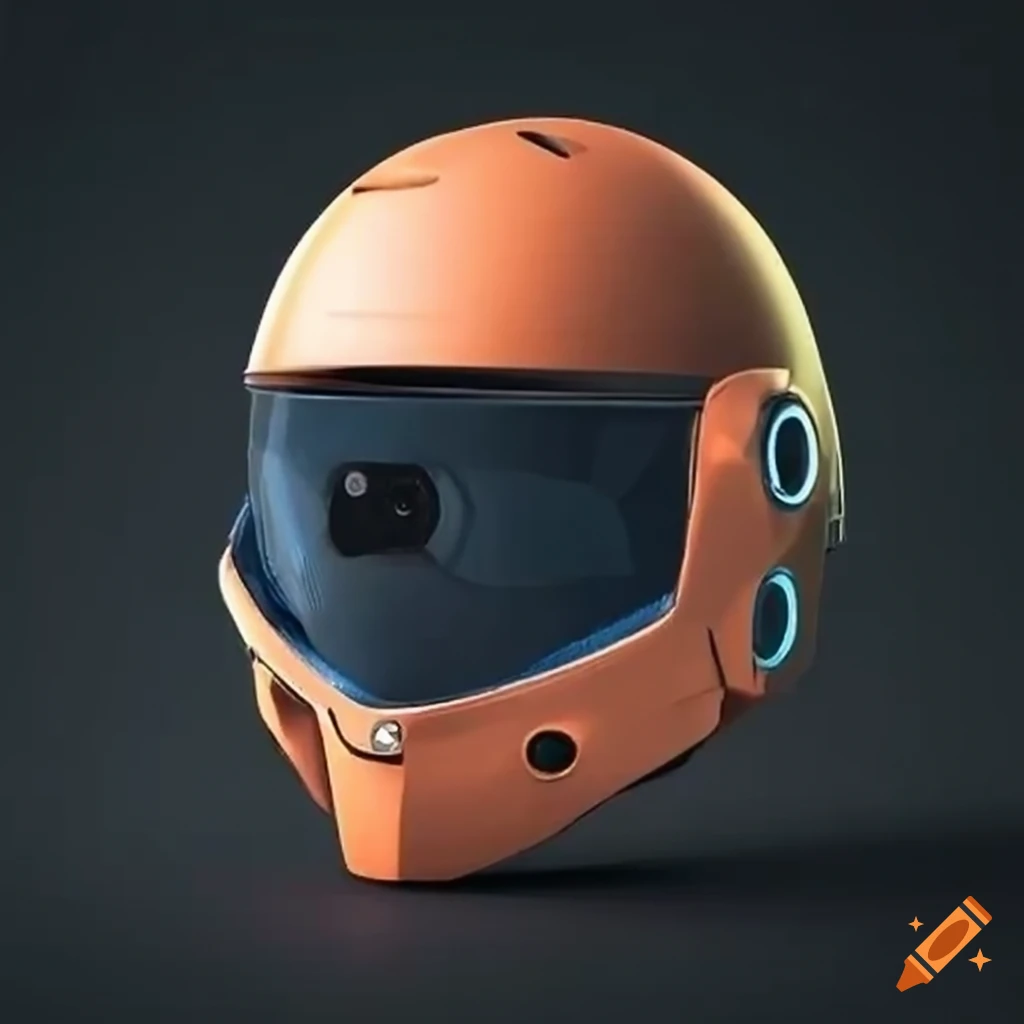 Flat futuristic full-face helmet without holes