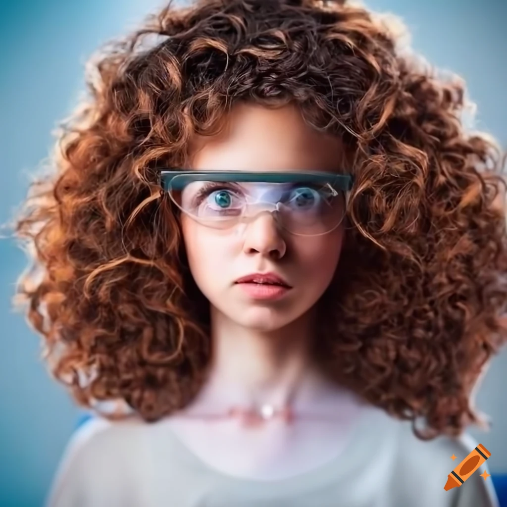 Curly brown hair female scientist working in the lab