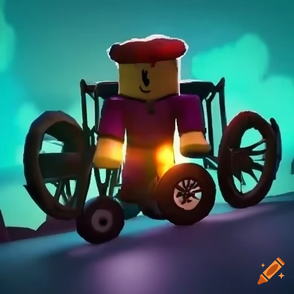 Cart ride in the roblox game on Craiyon