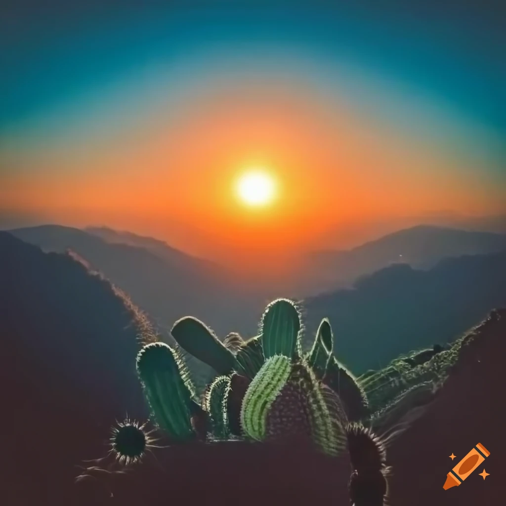 View of sunny Oaxaca, Mexico with cactus and traditional Mexican town