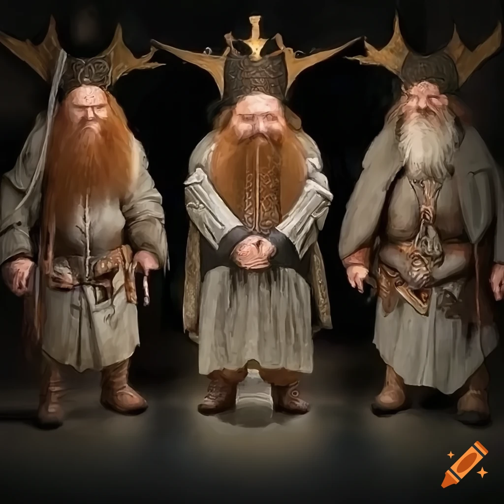 Lord of the Rings dwarves in the style of Hieronymus Bosch