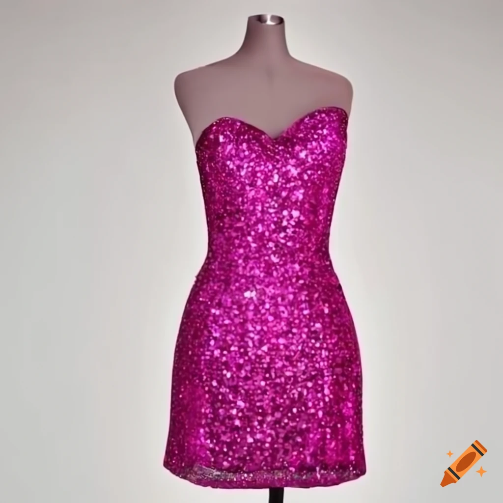 Pink sparkly dress on a mannequin display