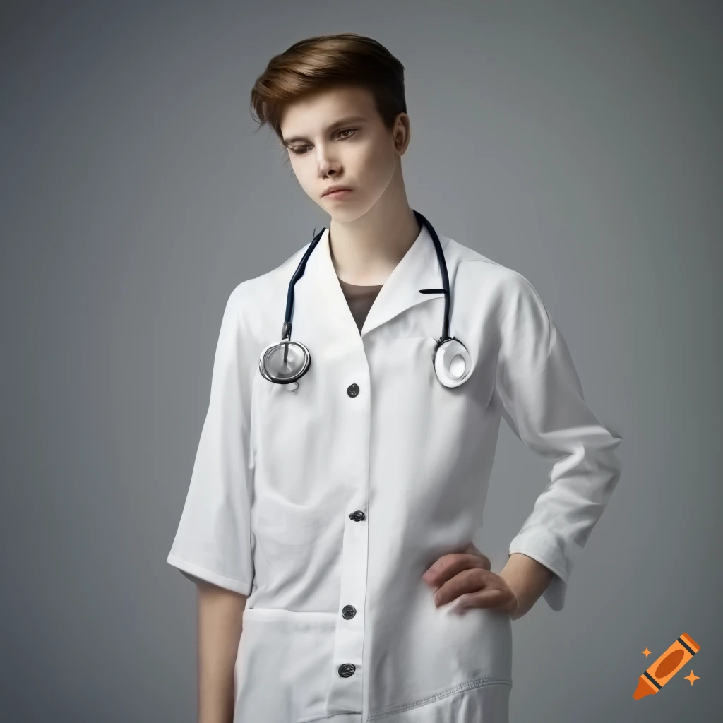 Portrait of a male nurse in white working clothes