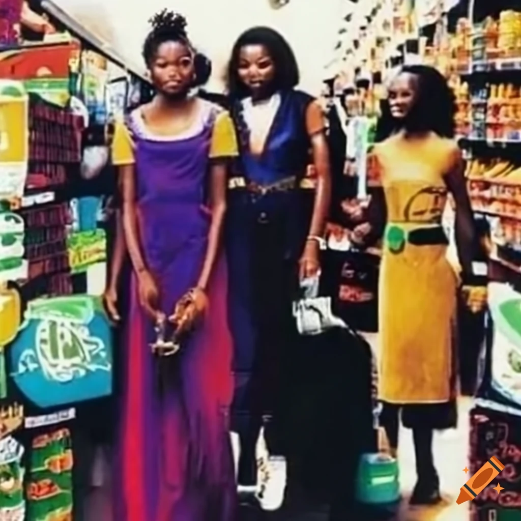 Promo image for a 1992 nigerian fantasy movie with a girl on a quest on  Craiyon
