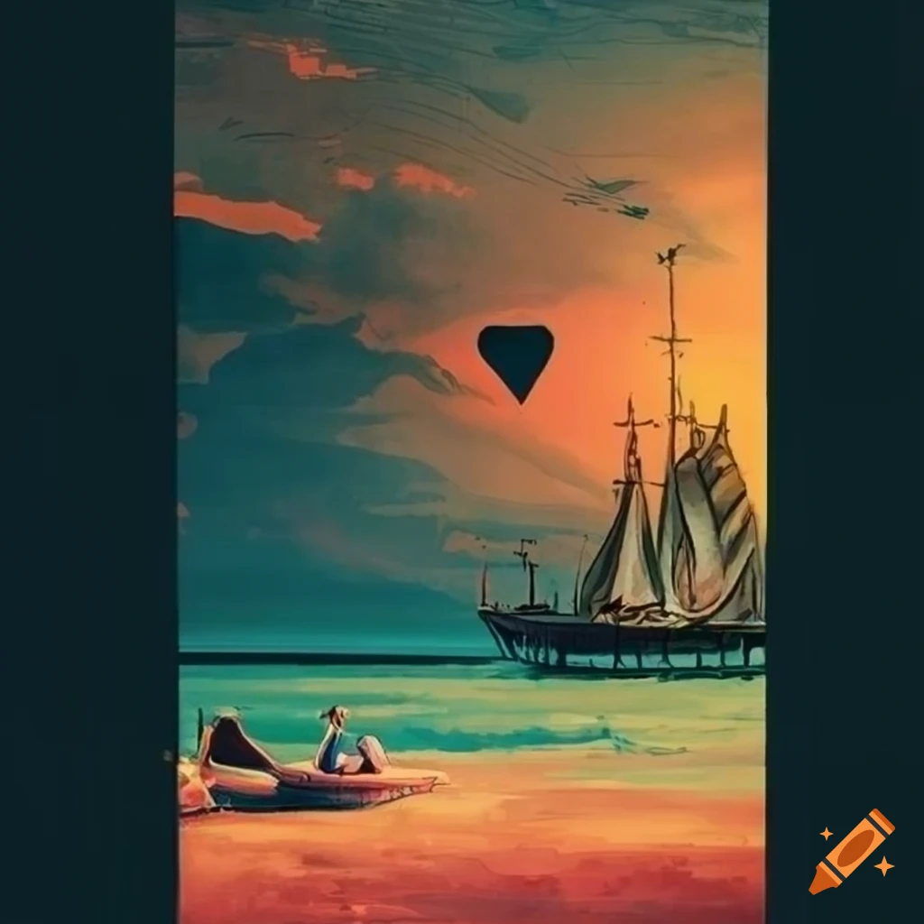 Vintage poster with masterpiece details in a graphic novel style