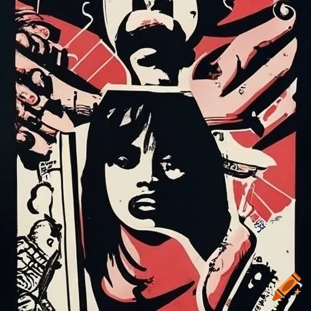 Radical agitprop magazine page with bold text and graphic images