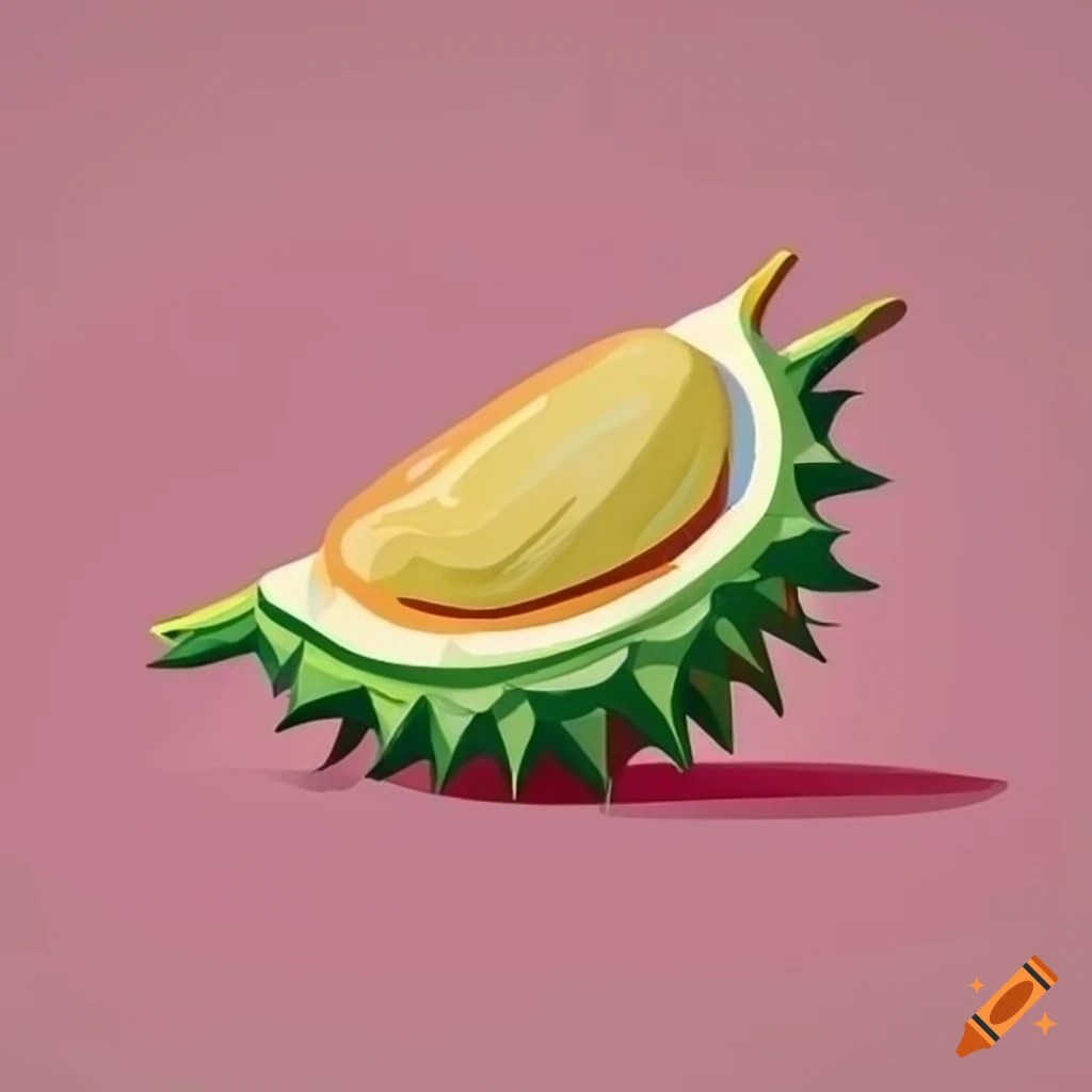 Durian in flat design style