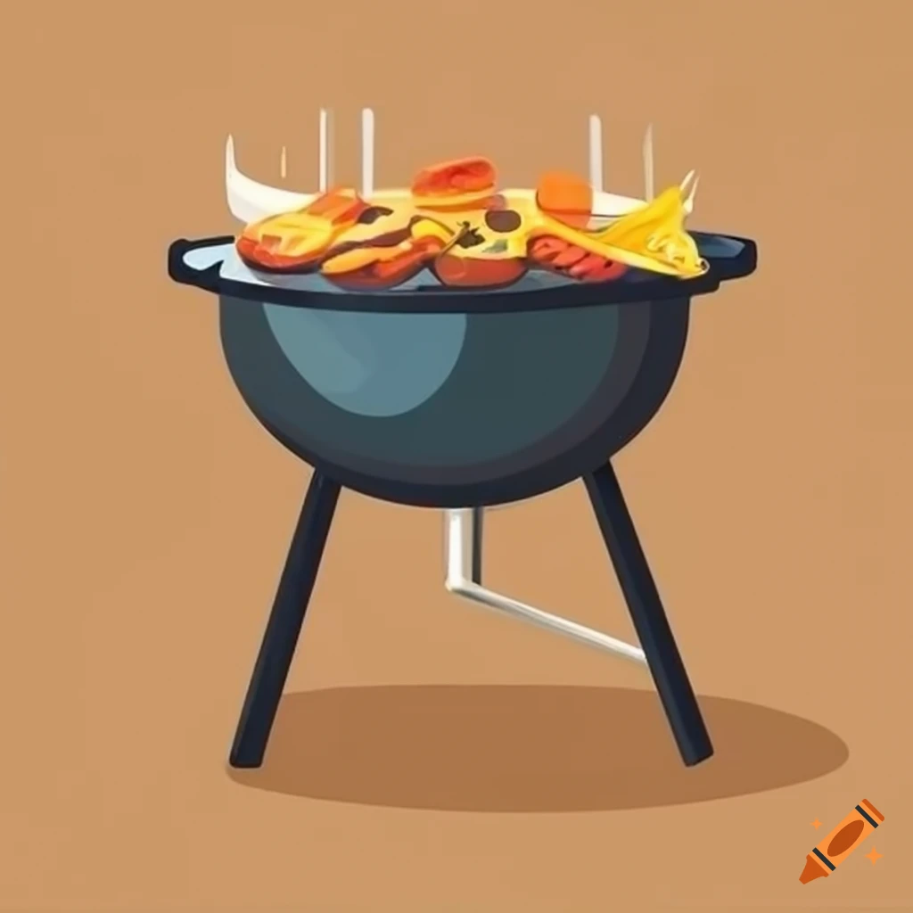 Barbecue in flat style