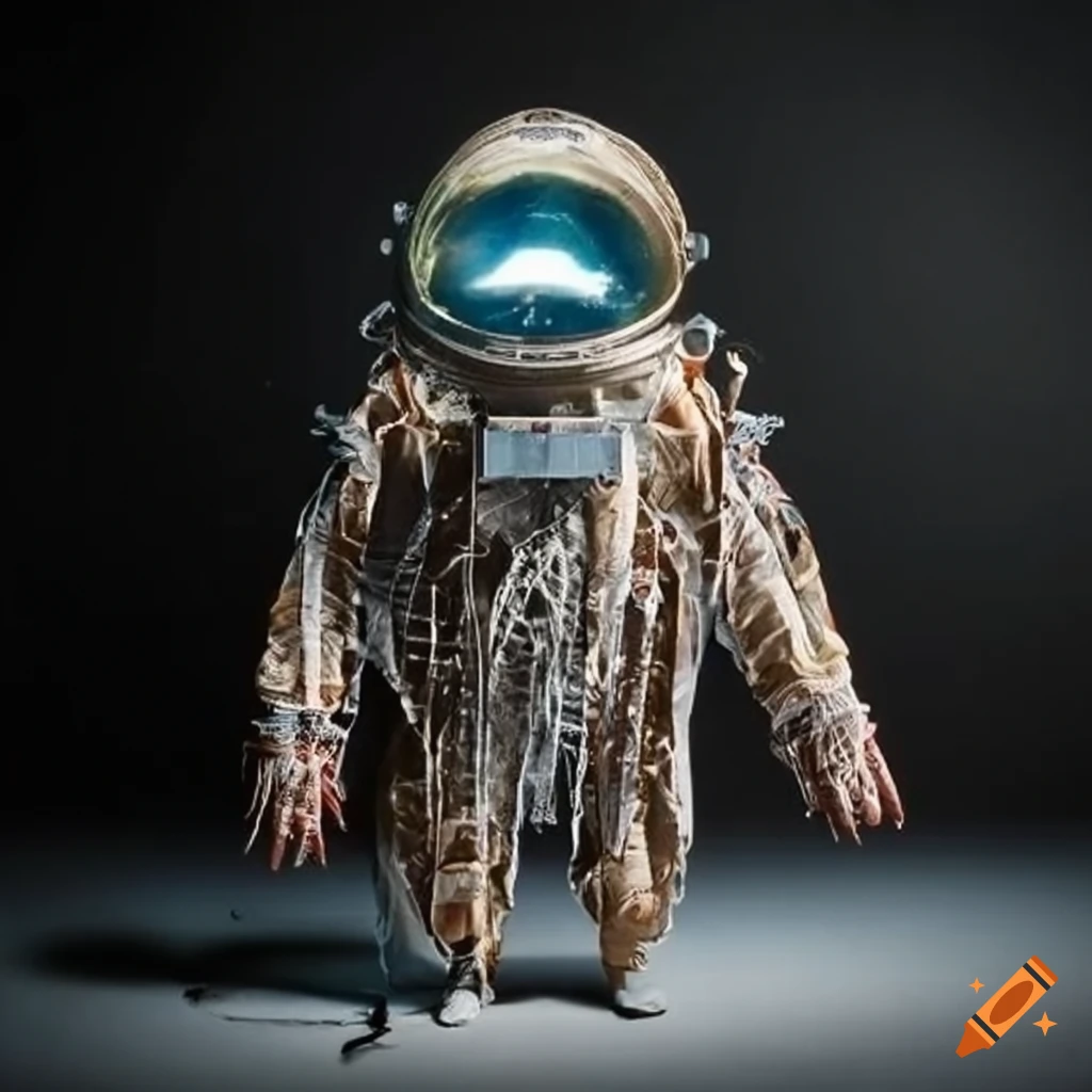 Victorian era child astronauts playing in insect-inspired space suits