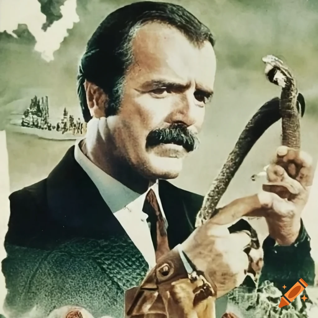 Promo poster for suspenseful 1979 Greek spy thriller: "The Snake Farmer"