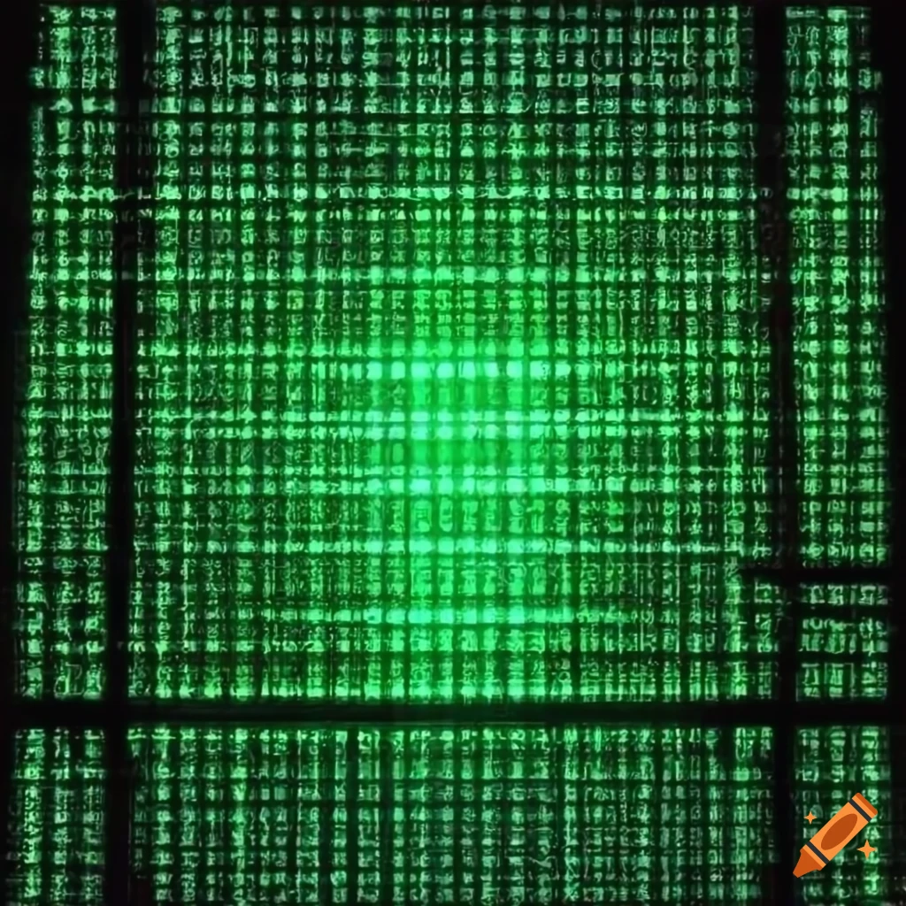 Matrix grid in neon green on Craiyon