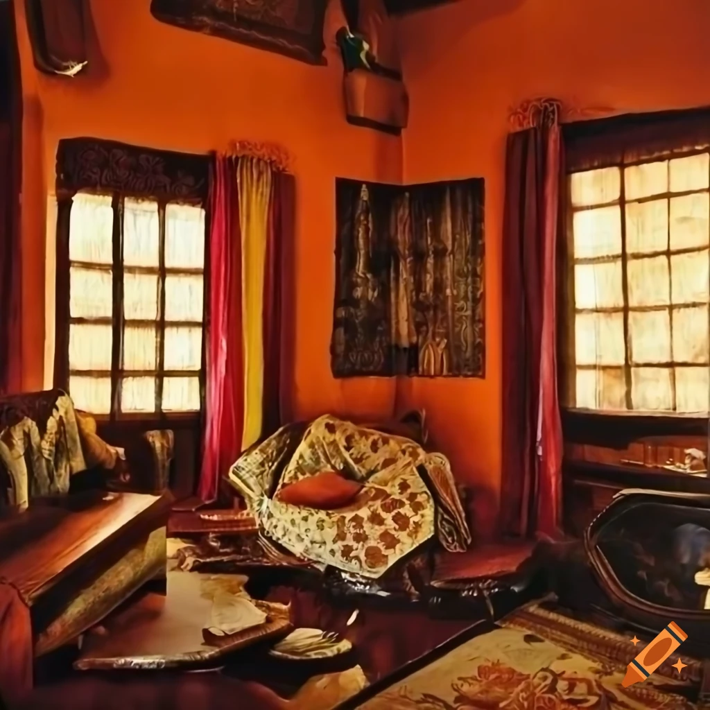 Authentic middle-class Gujarati Indian family living room on Craiyon, image size:1024x1024