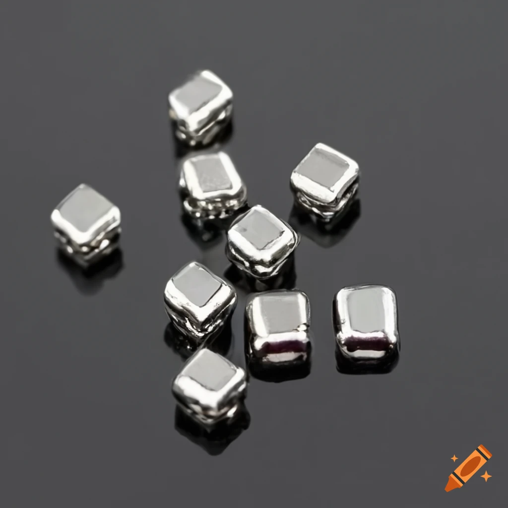 Silver cube beads on Craiyon