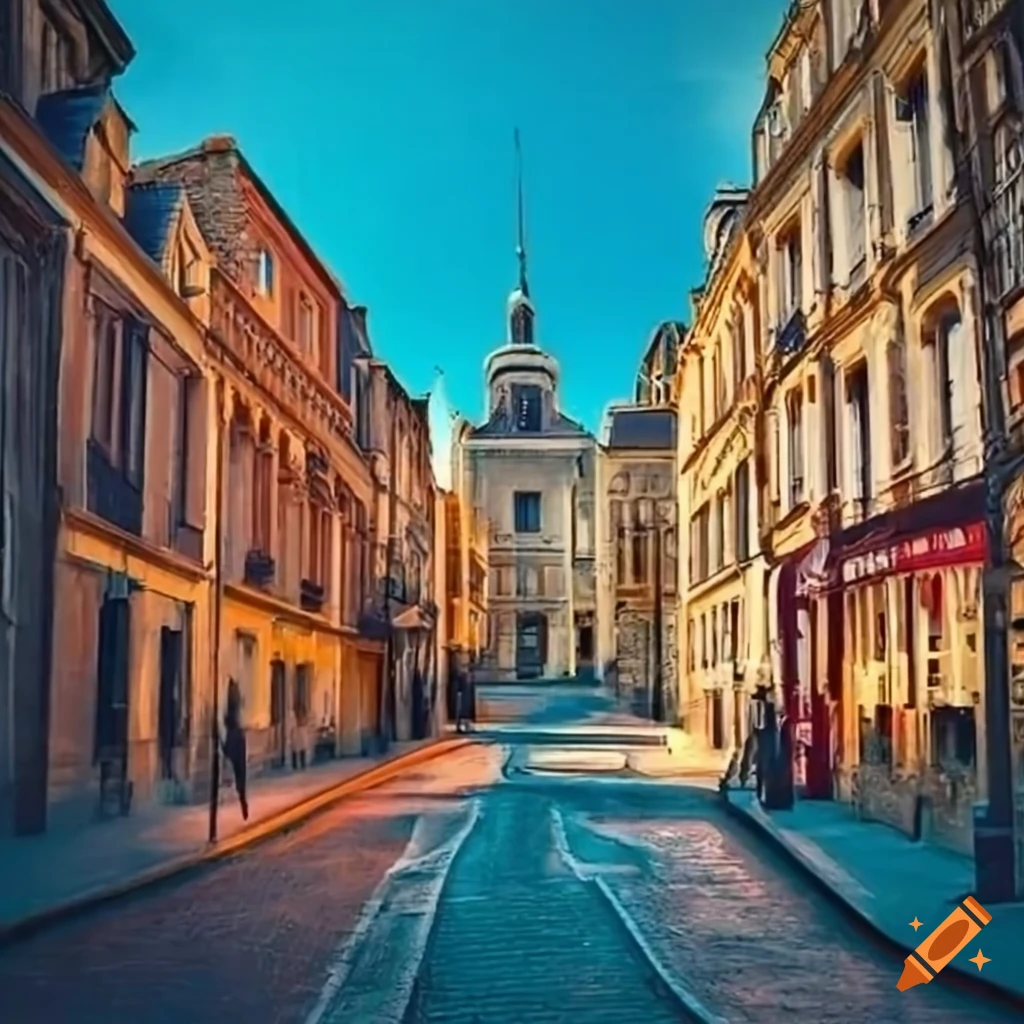 Quartier vieux français d'une ville