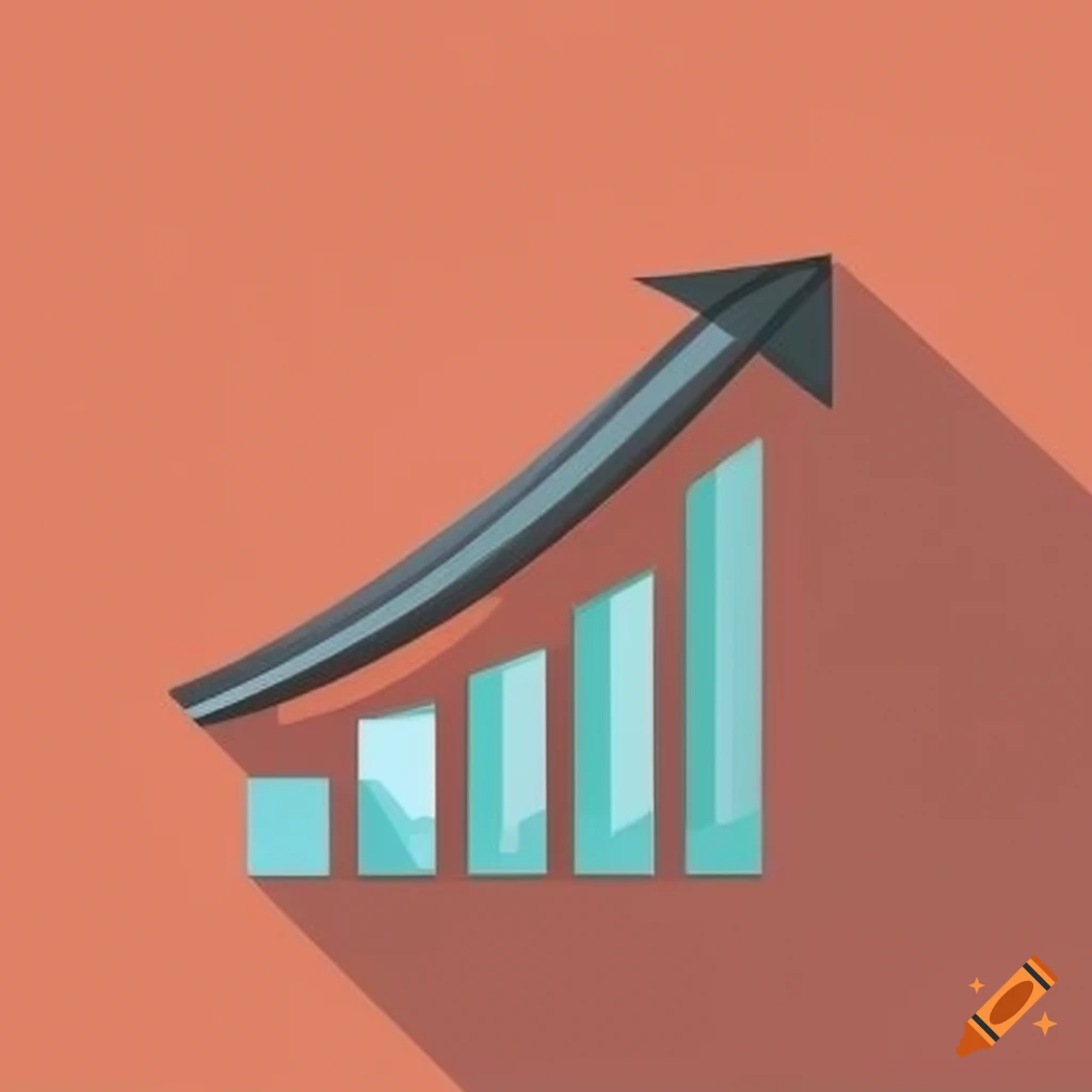 Graph depicting growth in a flat style