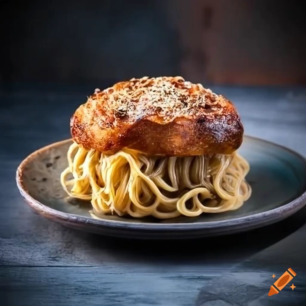 Sourdough bread with stuffed noodles