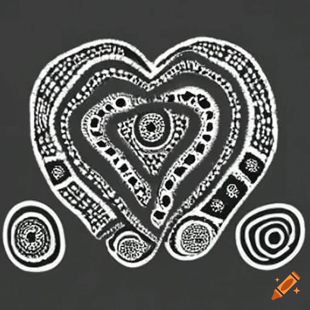 Aboriginal Australian art symbol of love and support between mother and children