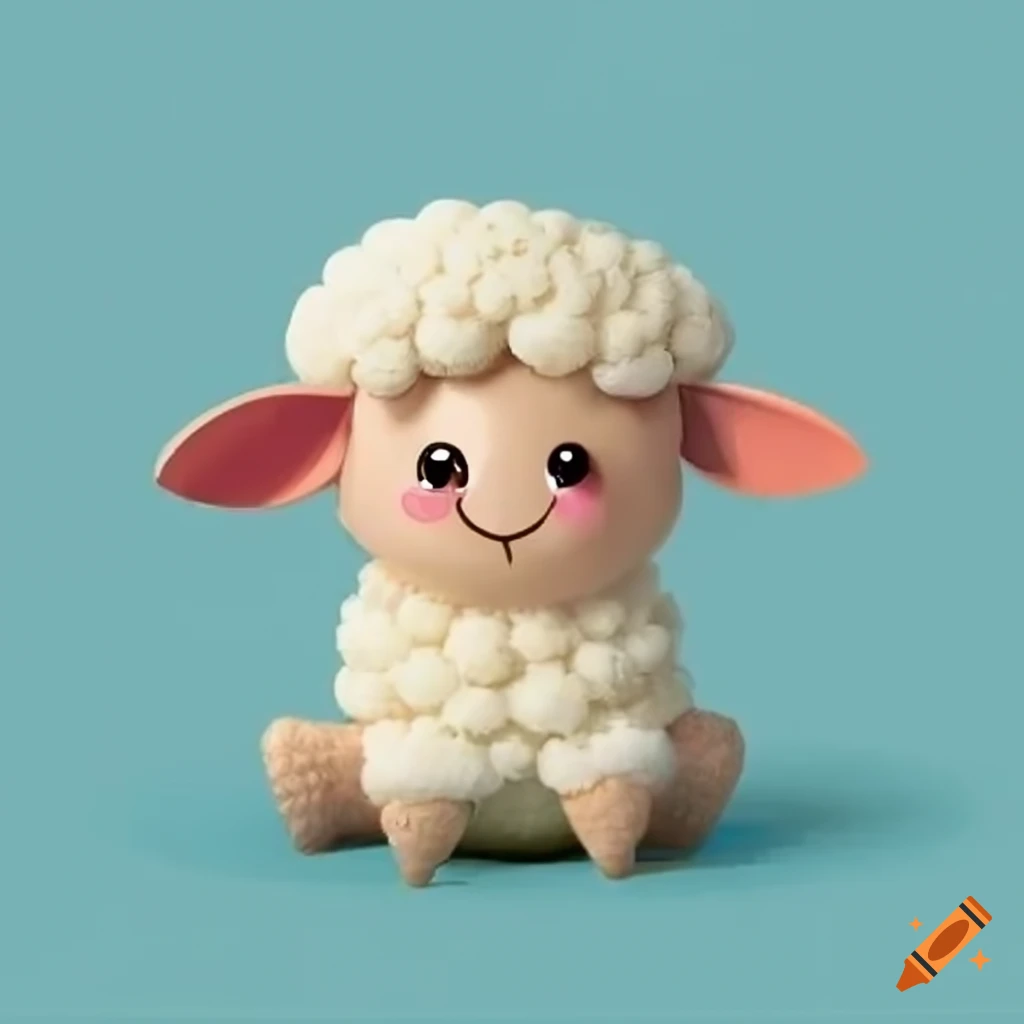 Adorable sheep character for children's storybook