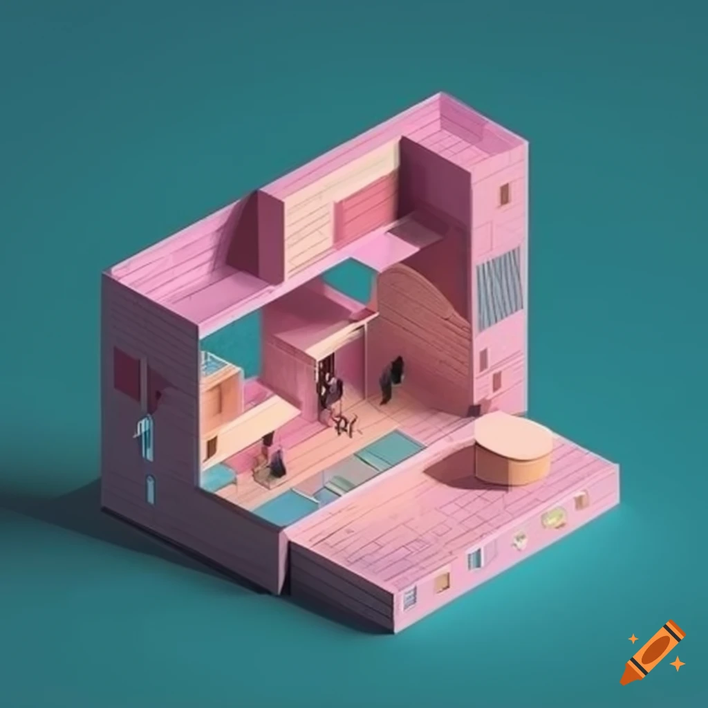 Feminine liberating isometric architecture