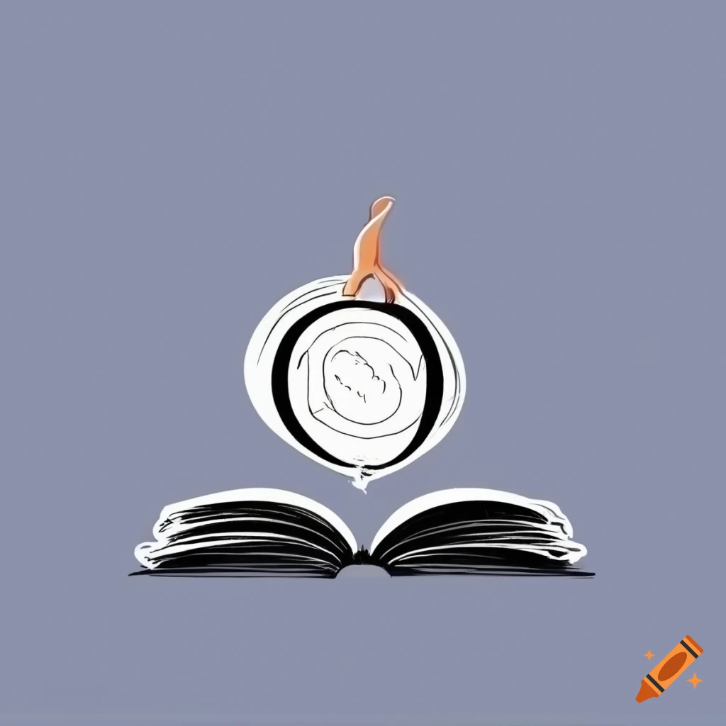 Minimal logo of a book on literature with a human theme