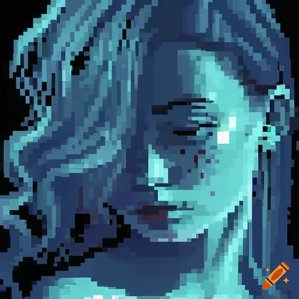 Pixel art with dithering effect in a shampoo theme on Craiyon