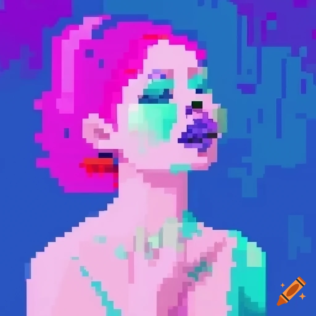 Pixel art with dithering effect showcasing shampoo concept on Craiyon