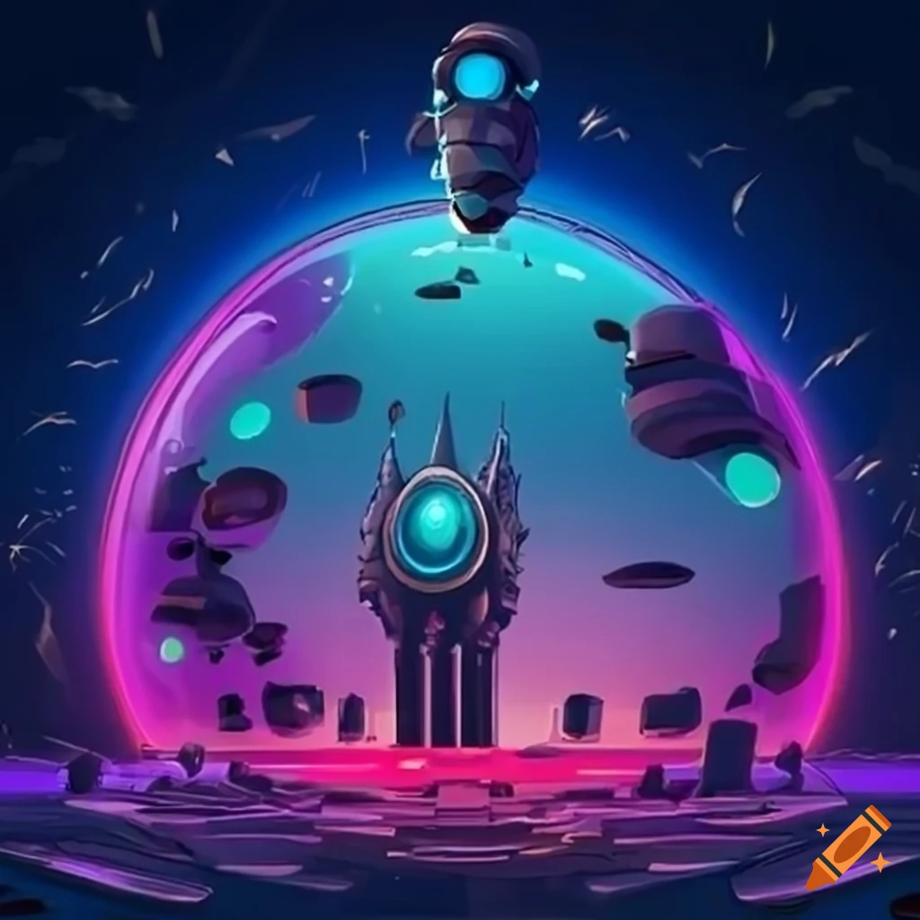 Cartoon futuristic world