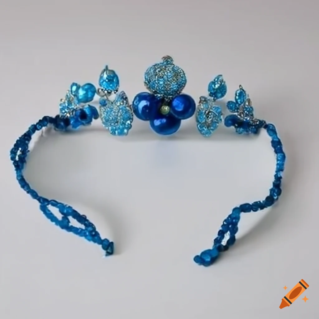 Blue bead headband on Cinderella