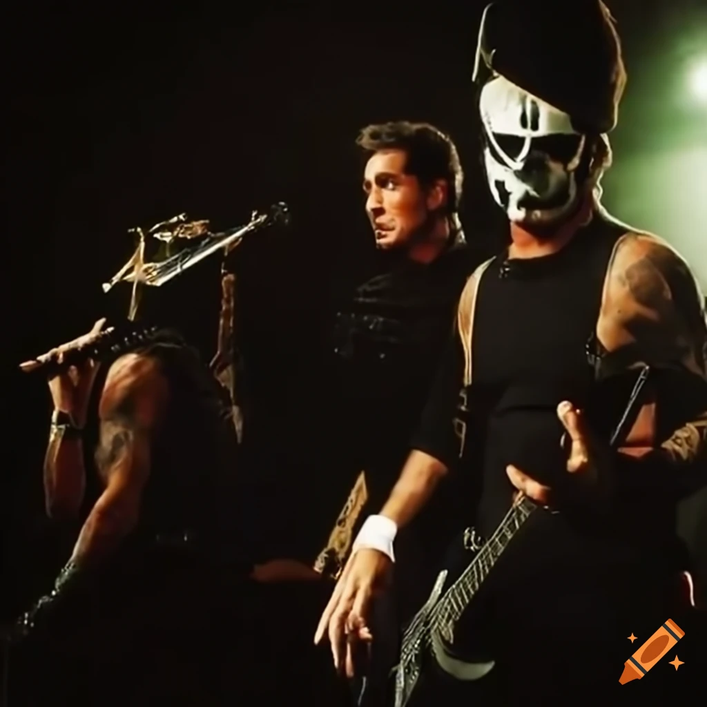 Scott Stapp with Papa Emeritus IV on stage