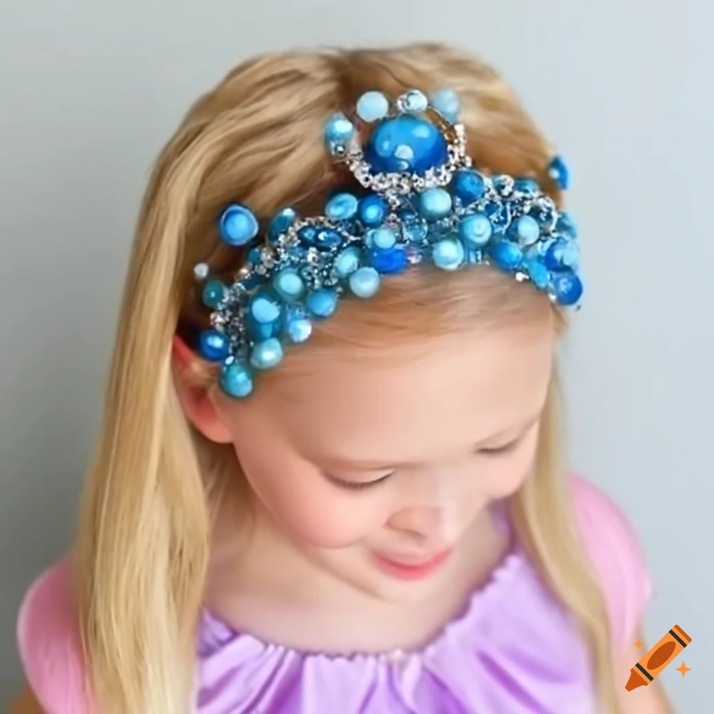 Blue bead headband on Cinderella