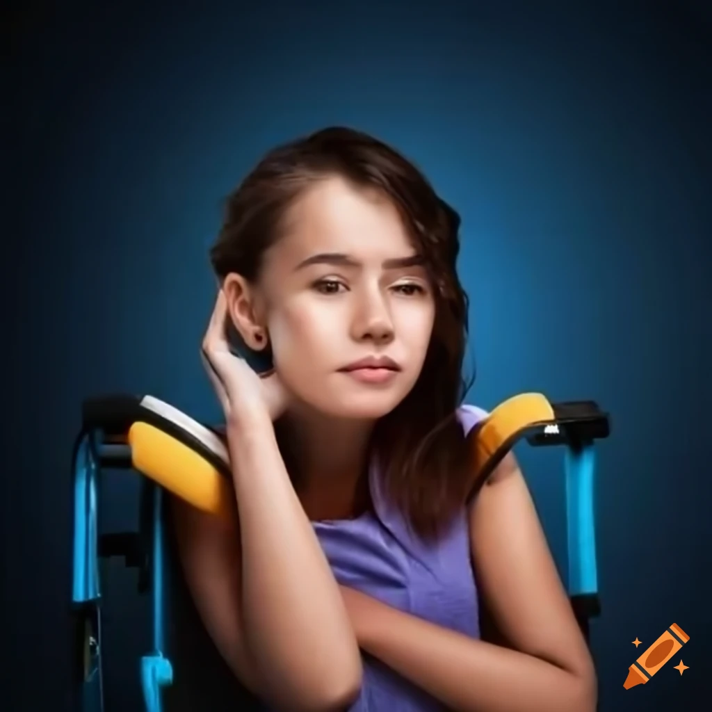 Female student in a wheelchair