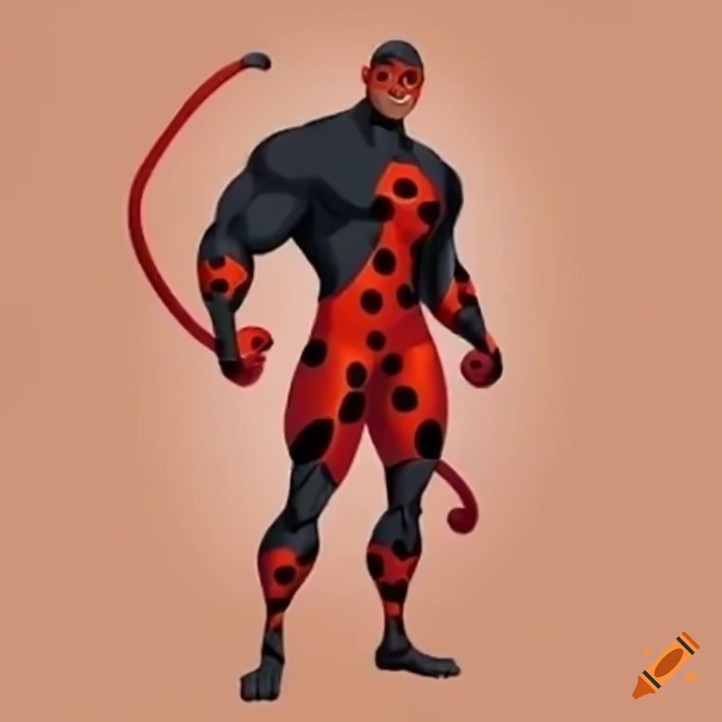 Muscular superhero Dwayne Johnson as a Miraculous character