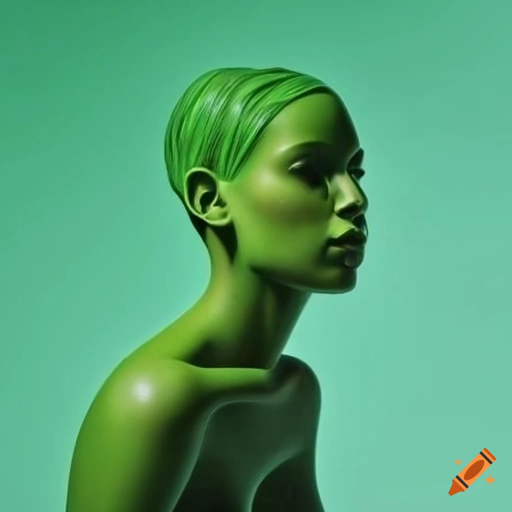 Abstract figure in green tones