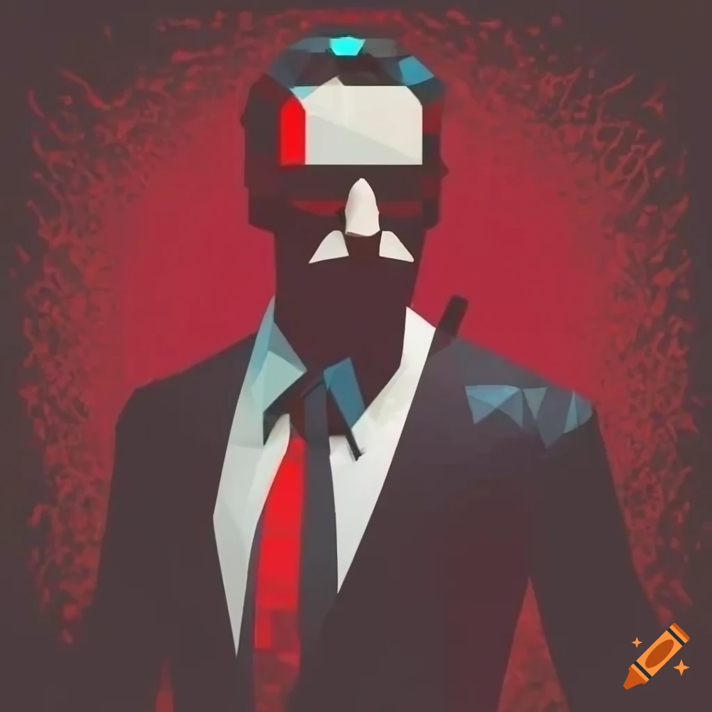 Polygon secret agent with Top Secret file in a red and black setting