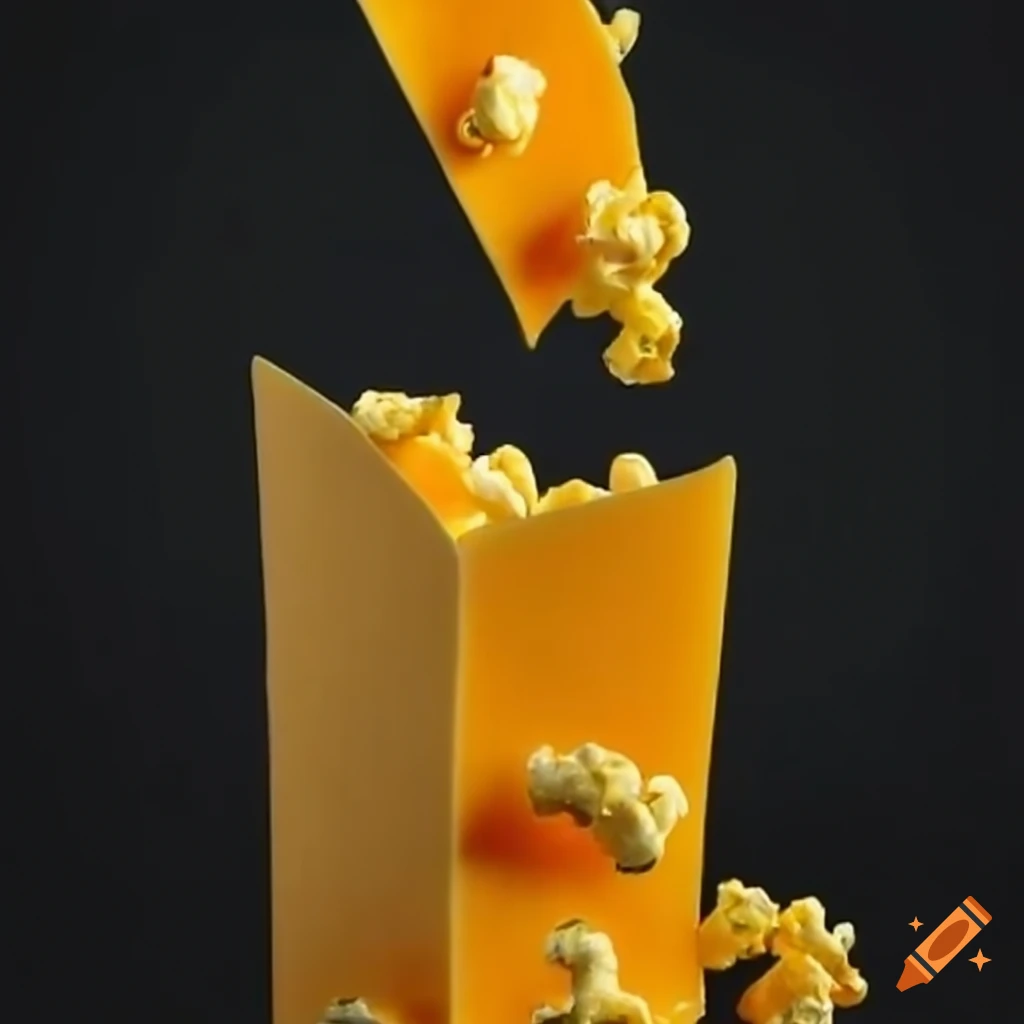 Cheese falling on popcorn