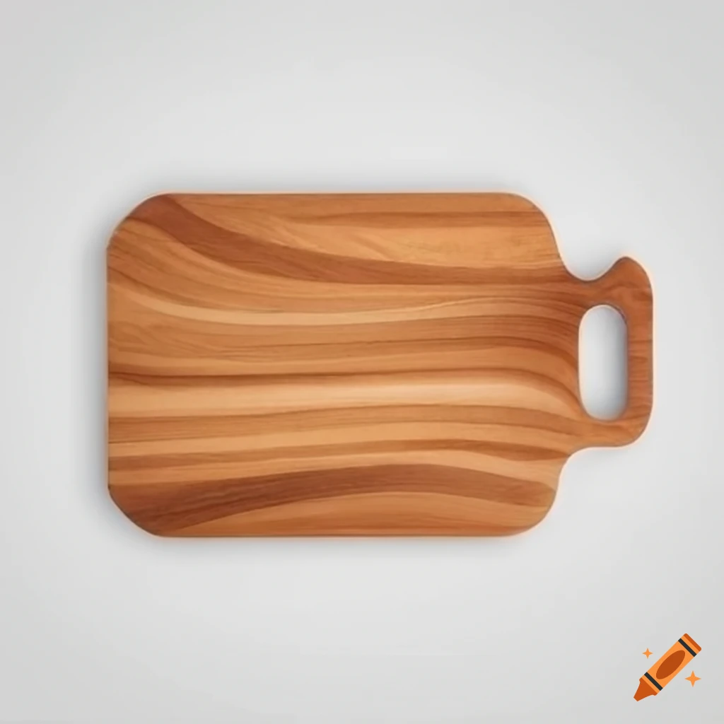 Wooden cutting board on white background