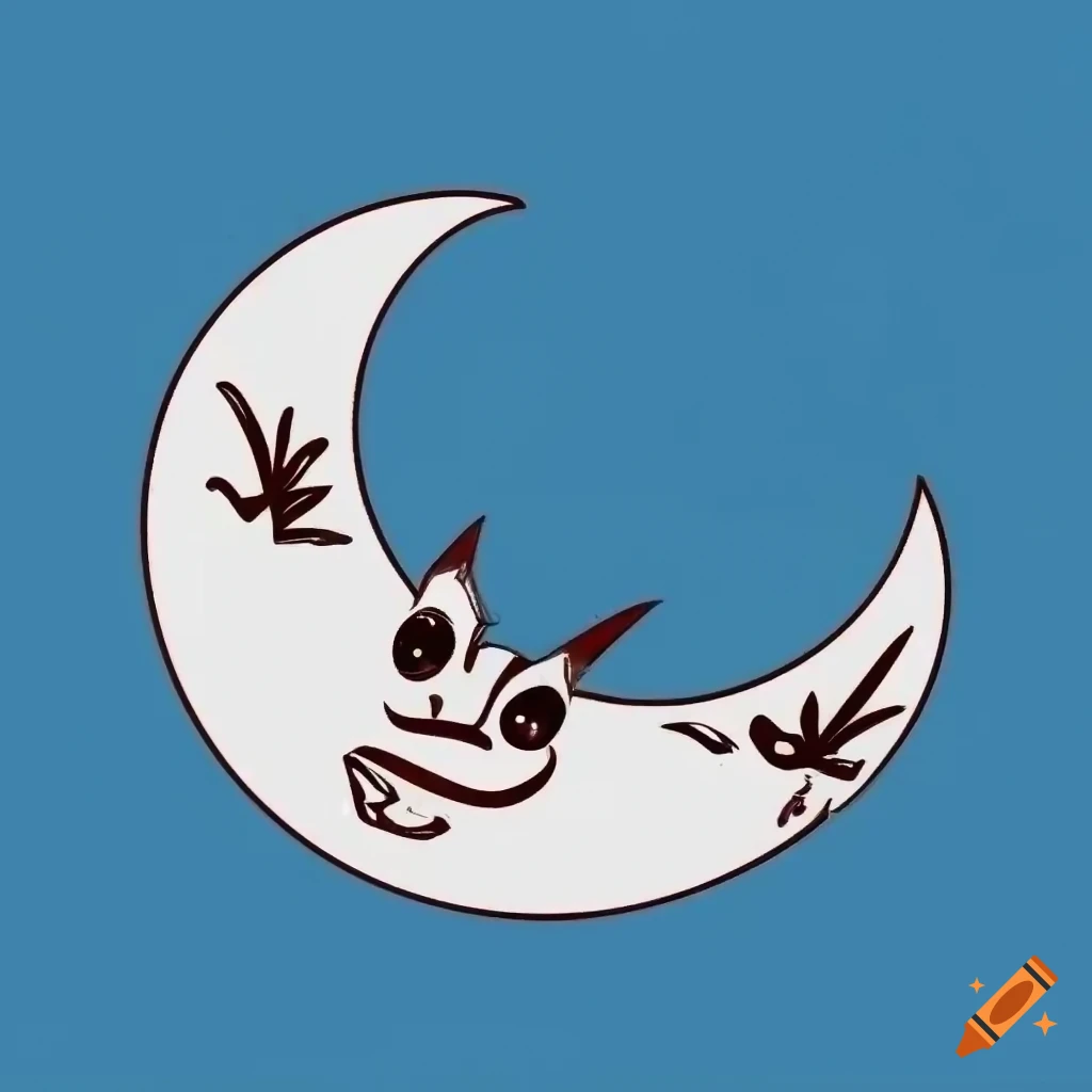 Bat silhouette resembling a crescent moon