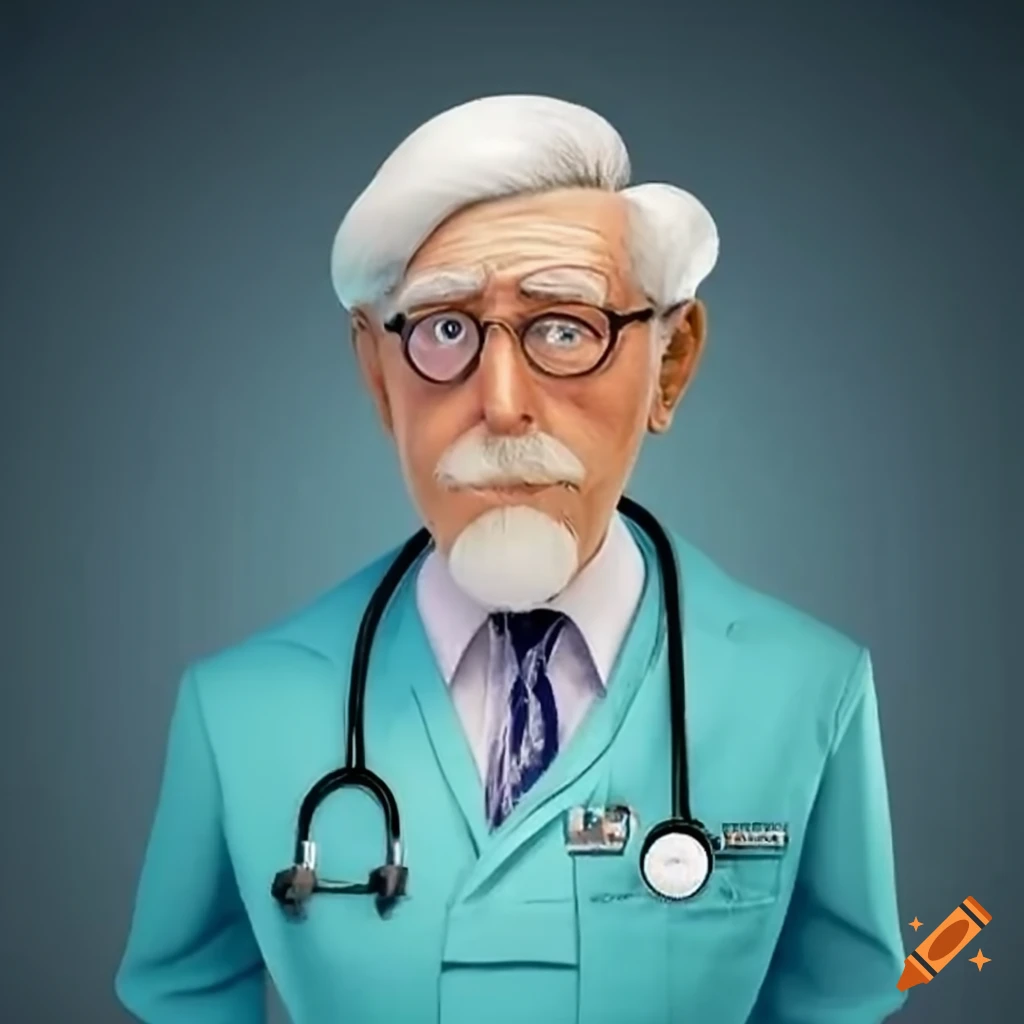 Colonel sanders advertising obgyn clinic on Craiyon