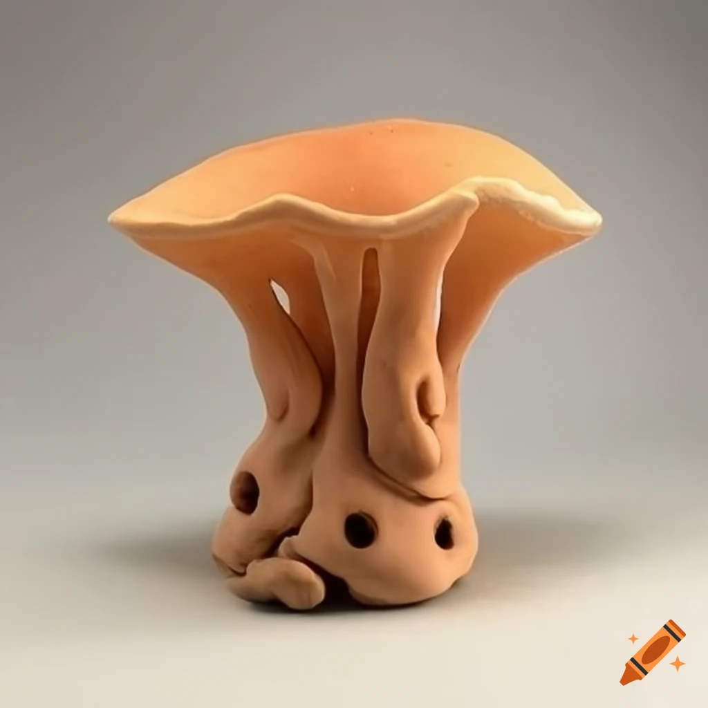 Cup Fungus fungi lamp clay sculpture