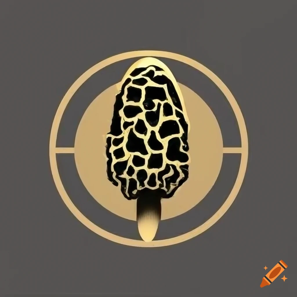 Black and gold lightning morel mushroom logo inside a golden Zen circle