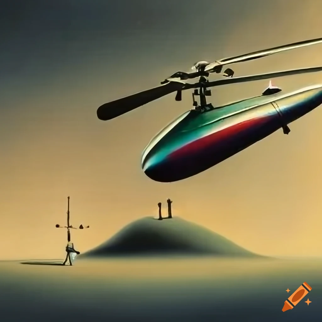 Helicopter by Yves Tanguy with a violin