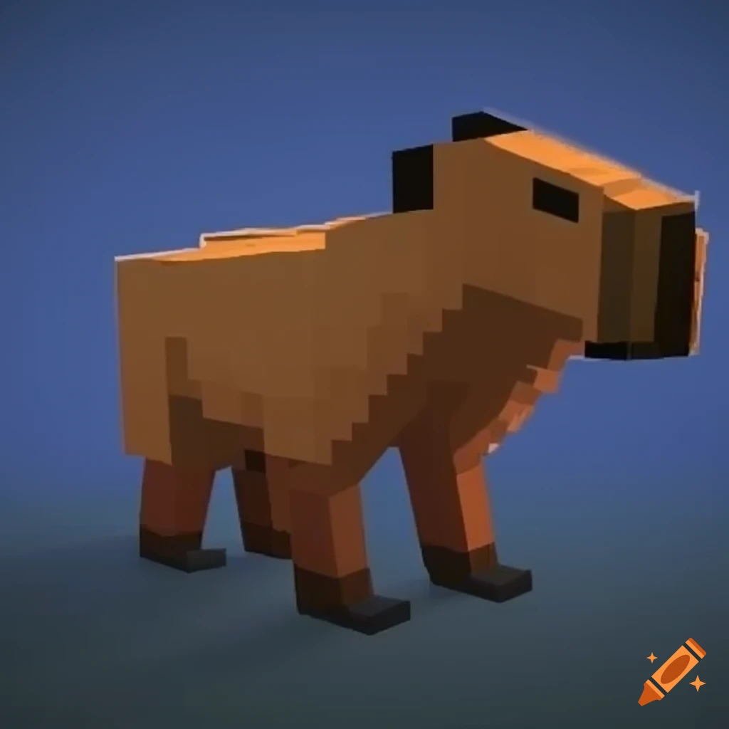 Capybara in Minecraft style
