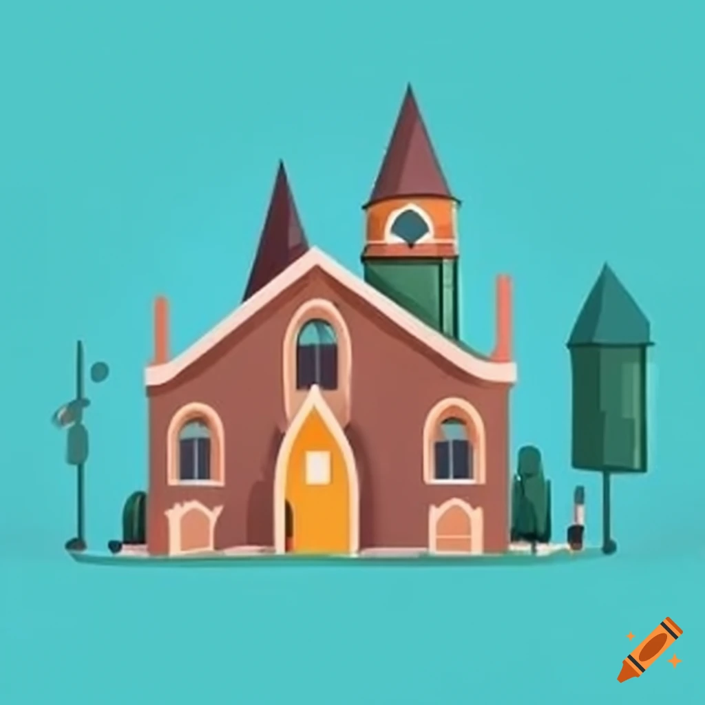 Playground next to a church